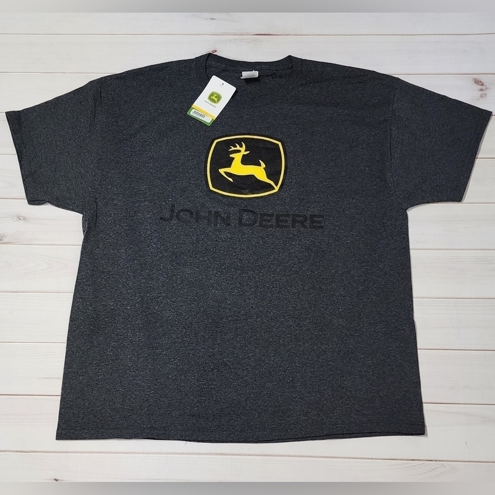 Hanes Men's John Deere Logo Black Tee XL - New With Tags